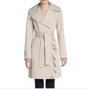 NEW Tahari Ruffle Detail Trench Coat